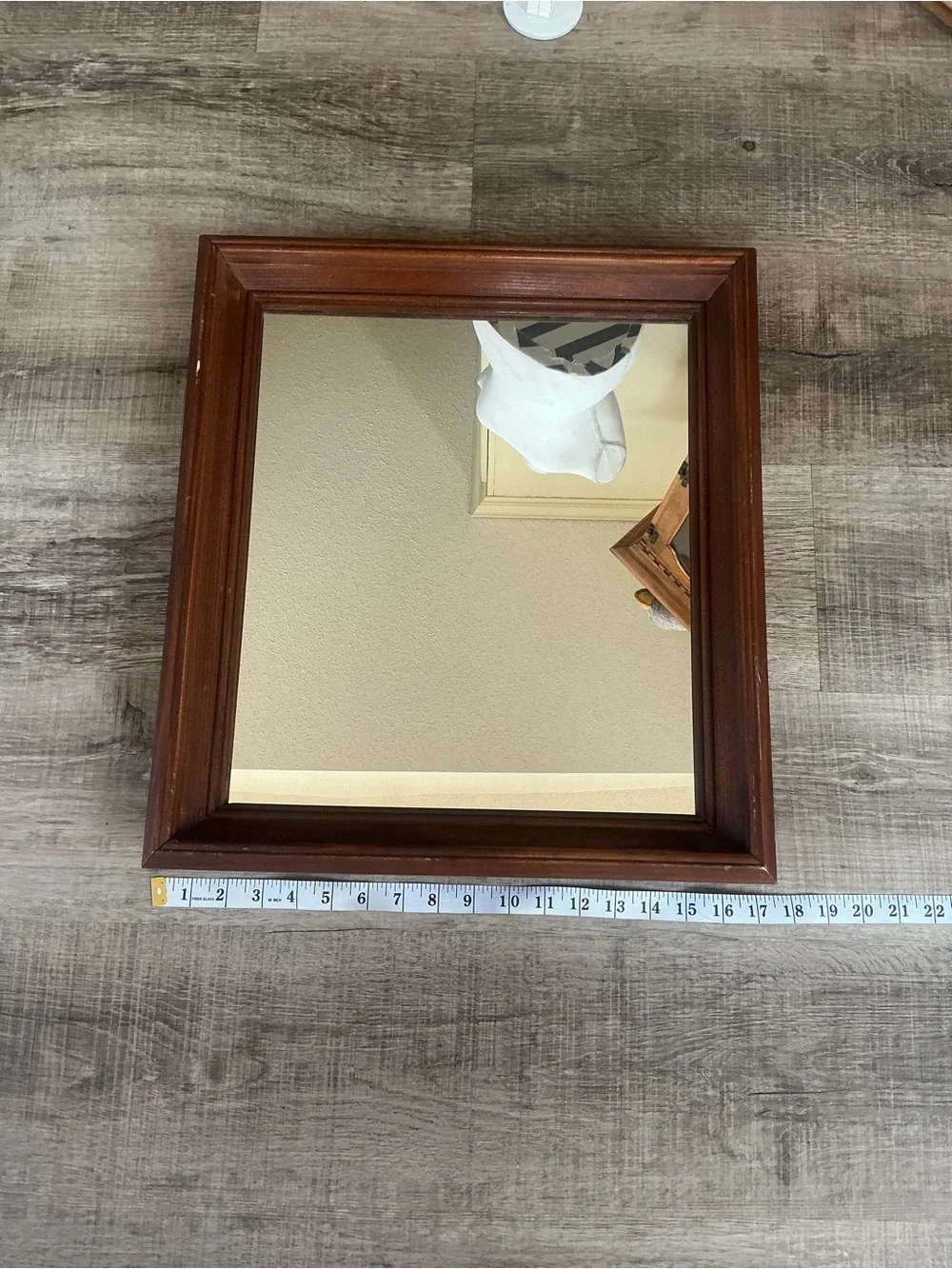 Vintage Wood Framed Wall Mirror 19.5